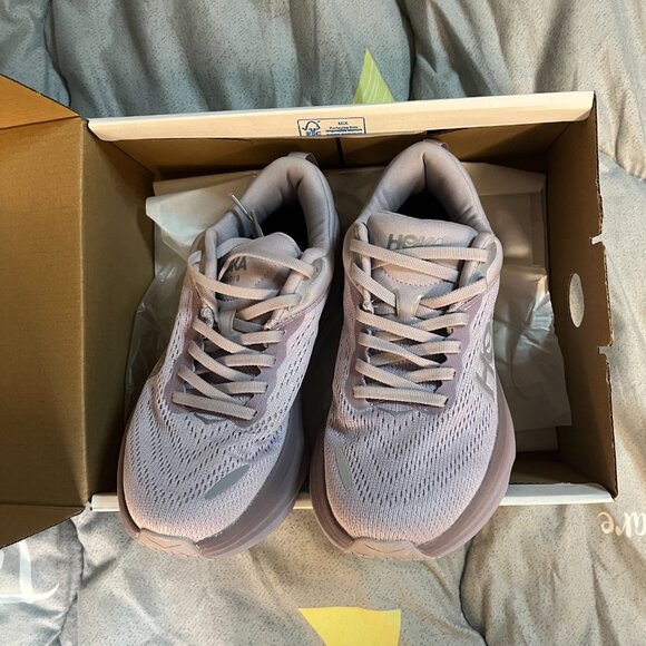 Hokas Bondi 8 Light Purple Running Shoes - Picture 3 of 7